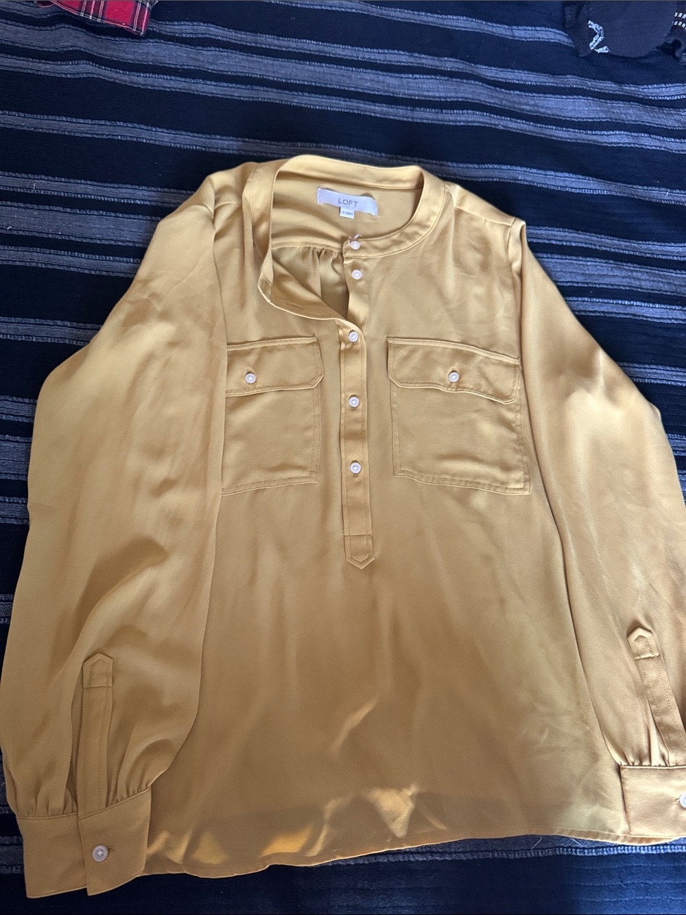 LOFT Mustard Yellow Men's Casual Button-Down Shirt